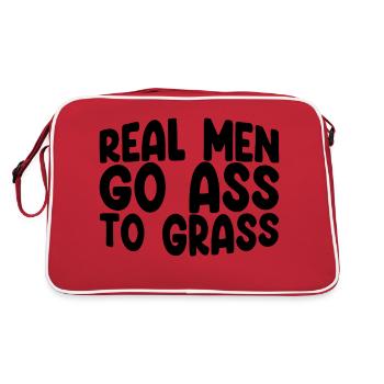 Real Men Go Ass To Grass 3 - Retro Bag - red/white - Back