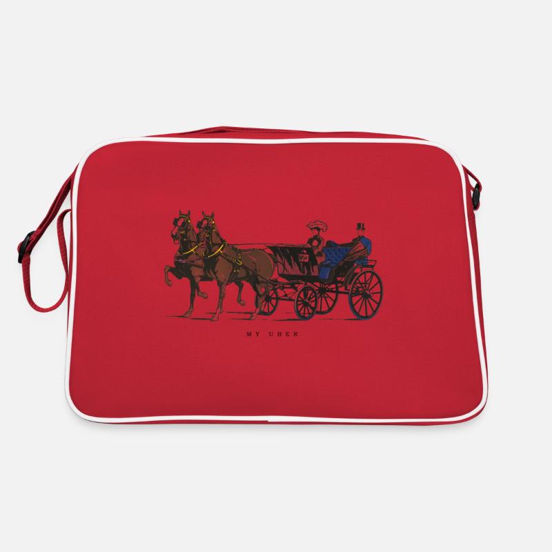 Le cheval comme mon Uber - Sac Retro - rouge/blanc