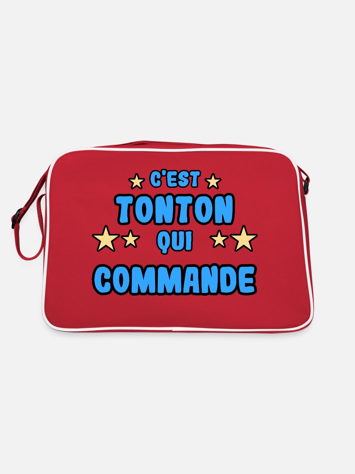 C'est tonton qui commande - Sac Retro - rouge/blanc - Dos
