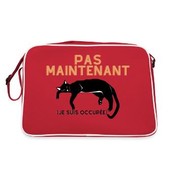 Pas Maintenant- Chat Endormi - Sac Retro - rouge/blanc - Dos