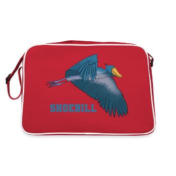 Shoebill Bird Ornithologist Forest I Gift - Retro Bag - red/white - Back