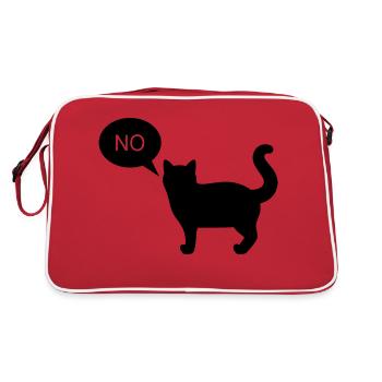 Cat says no - Retro Tasche - Rot/Weiß - Hinten