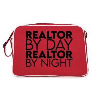 Agent immobilier le jour Agent immobilier la nuit - Sac Retro - rouge/blanc - Dos