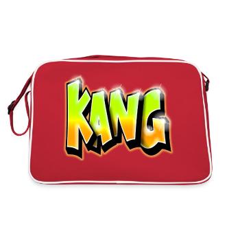 KANG GRAFFITI NAME PRINT Gelb - Retro Tasche - Rot/Weiß - Hinten