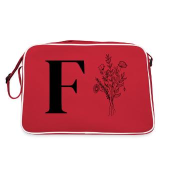 Minimalist flowers - Retro Bag - red/white - Back