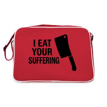 I eat your suffering | Pig Pain - Retro Bag - red/white - Back
