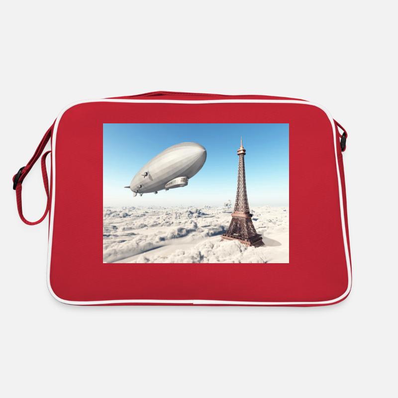 Zeppelin over the Eiffel Tower Retro Bag