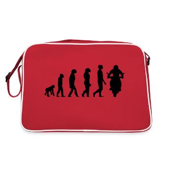 Motorrad-Evolution - Retro Tasche - Rot/Weiß - Hinten