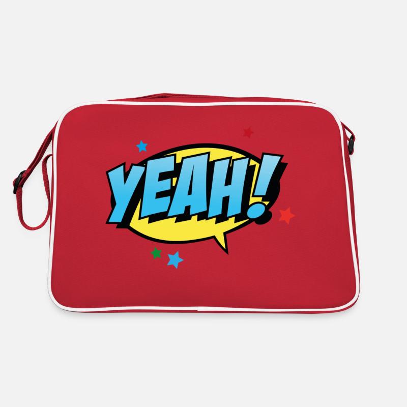 Yeah. - Retro Tasche - Rot/Weiß