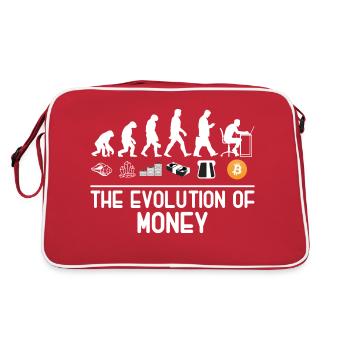 Bitcoin Shirt Evolution of money Cryptocurrency - Retro Tasche - Rot/Weiß - Hinten