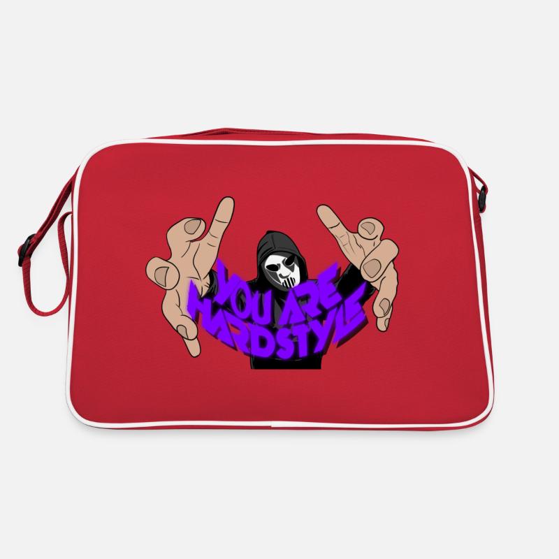 Hardstyle - Retro Tasche - Rot/Weiß