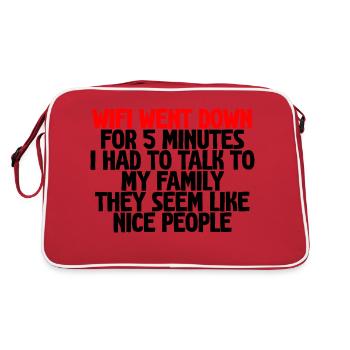 Wifi Went Down For 5 Minutes - Retro Bag - red/white - Back