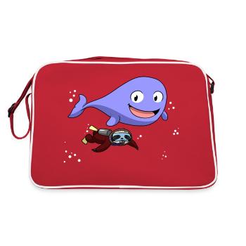 Scuba Diving Sloth Lazy Animal Diving I Gift - Retro Bag - red/white - Back