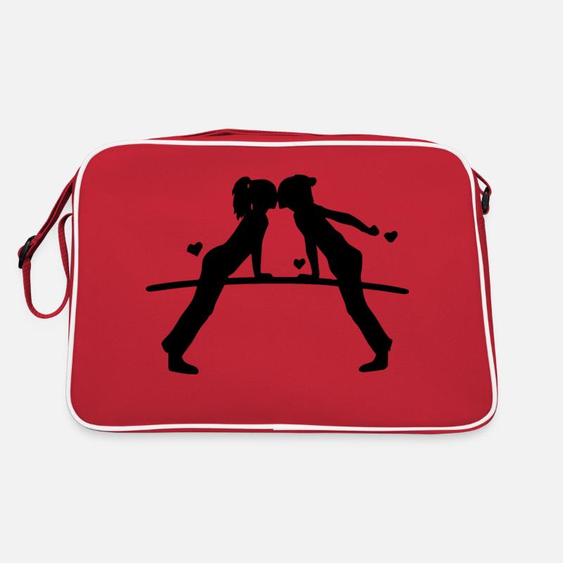 Zwei verliebte Mädchen Retro Tasche