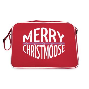 geek happy christmas vacation cute dinosaurs baby - Retro Tasche - Rot/Weiß - Hinten