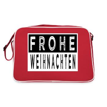 geschenk spruch bäume alkohol weihnachtszeit - Retro Tasche - Rot/Weiß - Hinten