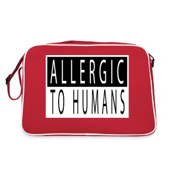 quote aesthetic scifi alien i dont speak human - Retro Tasche - Rot/Weiß - Hinten