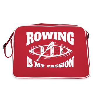 Rower Rowing Rower Saying Rowing Club Funny - Retro Bag - red/white - Back