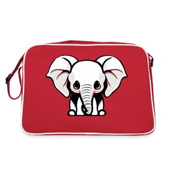 Little Elephant Cartoon Cute Adventure 12 - Retro Bag - red/white - Back