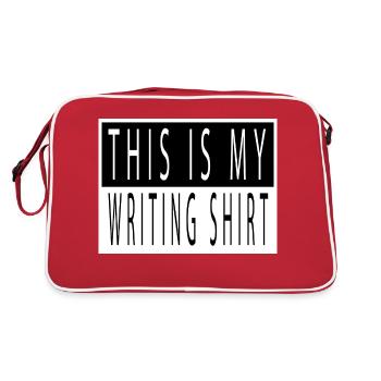 blogger fun present joke bicycle article school - Retro Bag - red/white - Back