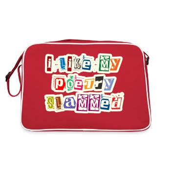 Poet Poesie Dichter Poetry I Geschenk - Retro Tasche - Rot/Weiß - Hinten