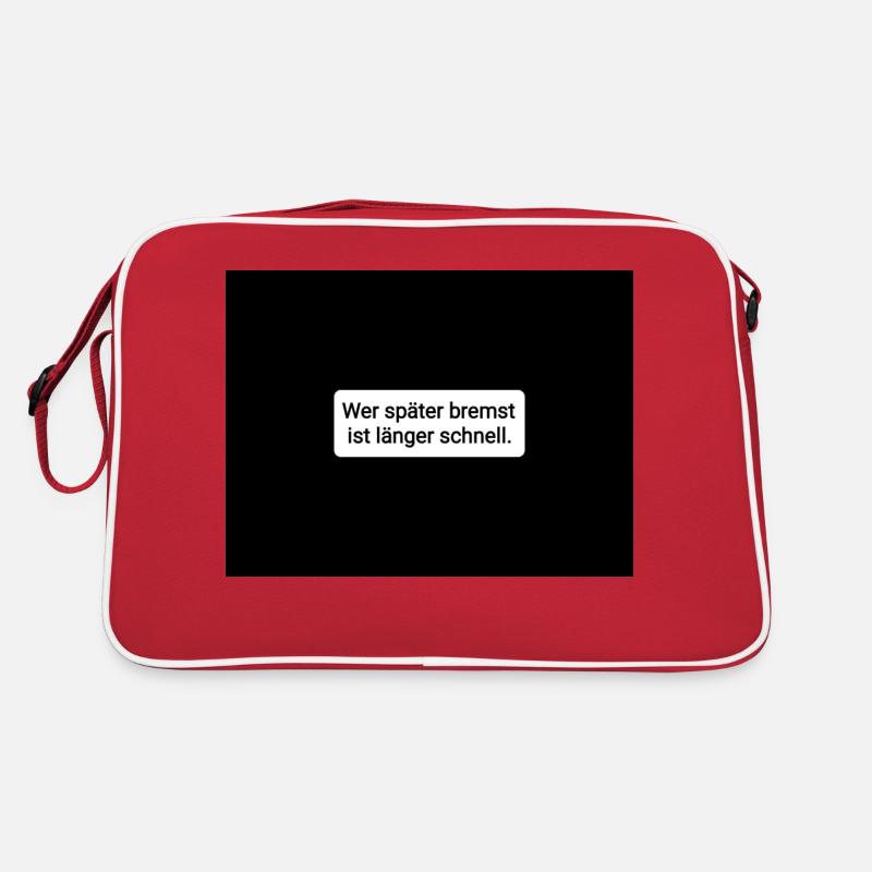 Wer später bremst Retro Tasche