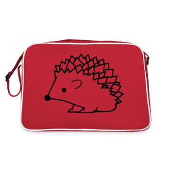 Hedgehog Forest Prickly Animal - Retro Bag - red/white - Back