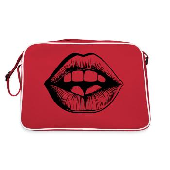 Lèvres, bouche, baisers lèvres - Sac Retro - rouge/blanc - Dos