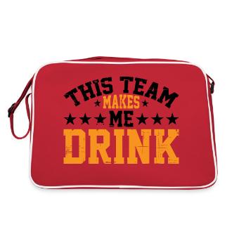 This Team Makes Me Drink 6 - Retro Tasche - Rot/Weiß - Hinten
