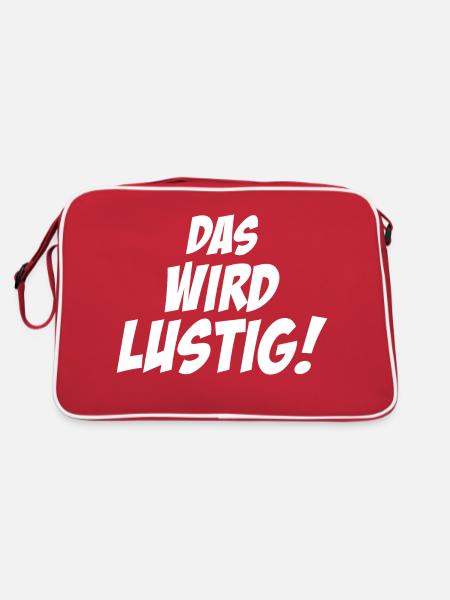 das wird lustig - Retro Tasche - Rot/Weiß