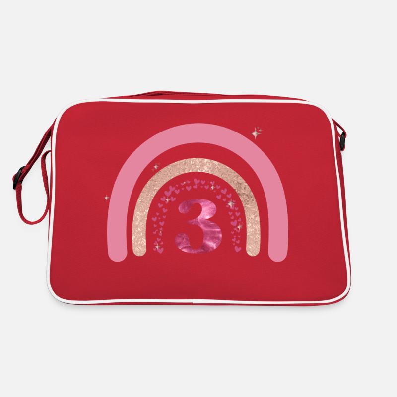 3rd Birthday Rainbow Rose Retro Bag