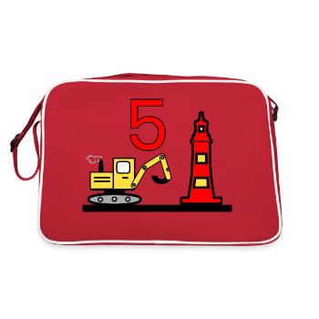 Excavatrice - Sac Retro - rouge/blanc - Dos