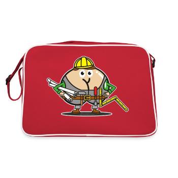 Assmex Baumeister - Retro Tasche - Rot/Weiß - Hinten