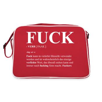 Fuck Verb - Retro Tasche - Rot/Weiß - Hinten