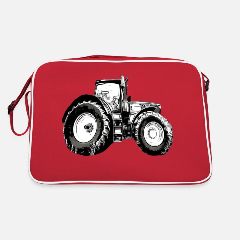 Traktor - Retro Tasche - Rot/Weiß