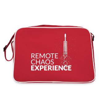 remote chaos experience - CCC Kongress Hacker RC3 - Retro Tasche - Rot/Weiß - Hinten