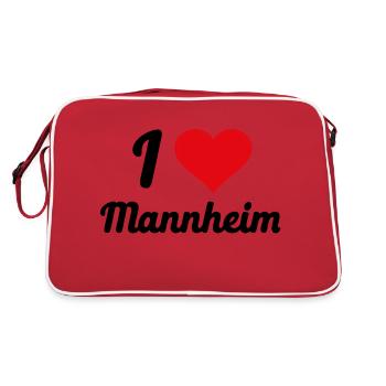 I Love Mannheim - Retro Tasche - Rot/Weiß - Hinten