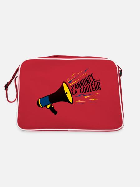 porte voix annonce couleur elcair humour 304 B - Sac Retro - rouge/blanc - Dos