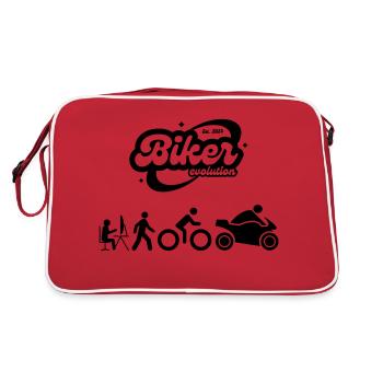 Biker Evolution: Vom Bürohengst zum Sport-Biker! - Retro Tasche - Rot/Weiß - Hinten