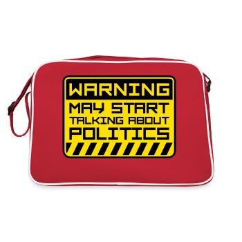 Funny Warning May Start Talking About Politics - Retro Bag - red/white - Back