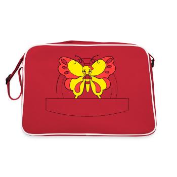 papillon coloré | Champ d’écriture >vectorgraphique - Sac Retro - rouge/blanc - Dos