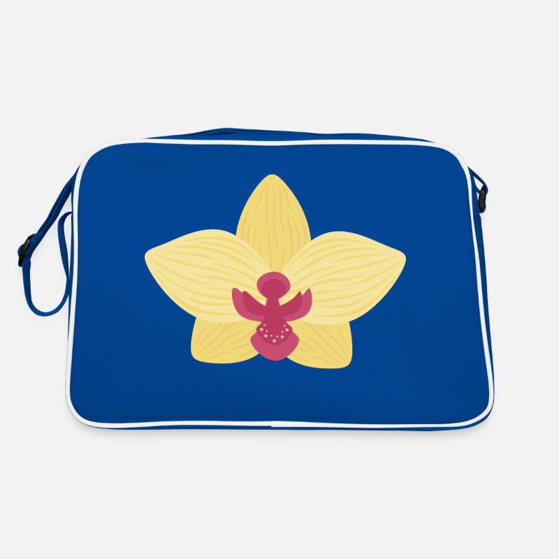Gelbe Orchidee Retro Tasche