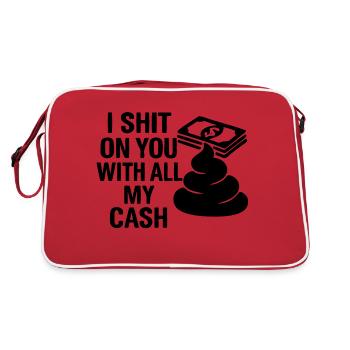 I shit on you with all my cash - Retro Bag - red/white - Back
