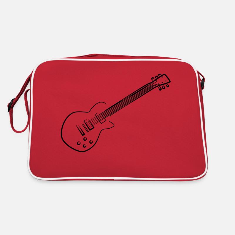 E-Gitarre - Retro Tasche - Rot/Weiß