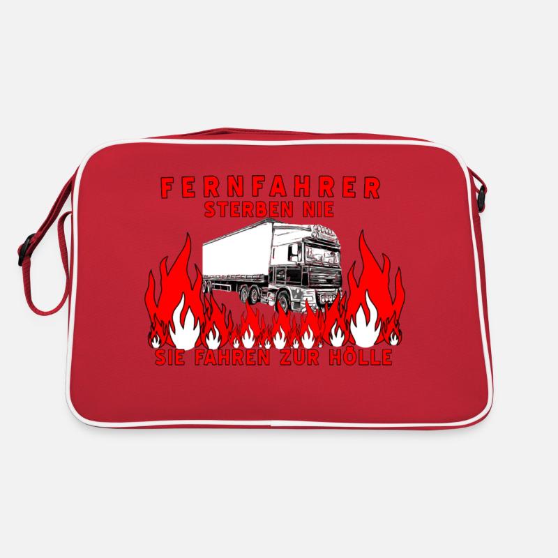 Fernfahrer - Retro Tasche - Rot/Weiß