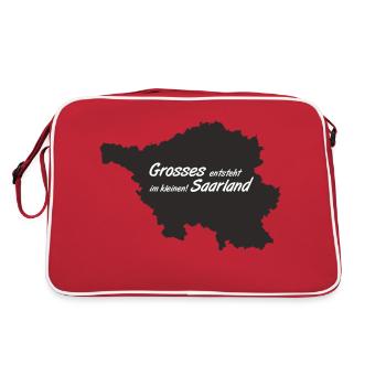 Saarland - Retro Tasche - Rot/Weiß - Hinten