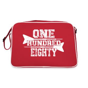 Funny Dart Darts Shirt - ONE HUNDRED EIGHTY - Retro Bag - red/white - Back