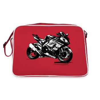Show off your style with our motorcycle logos - Retro Bag - red/white - Back