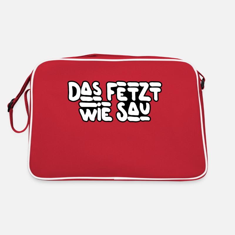 Das fetzt! - Retro Tasche - Rot/Weiß