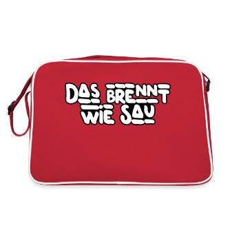 Das brennt - Retro Tasche - Rot/Weiß - Hinten